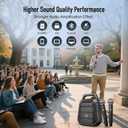 SHIDU 100W Powerful Voice Amplifier with 2 Wireless Microphones, Portable Speaker with Microphone, PA System with Sound Effects, Karaoke Machine Support BT/USB/TF Card/Aux/Guitar