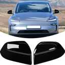 Compatible with Tesla Model Y Juniper Mirror Guard Covers 2025 2026, 2PCS Left Driver Right Passenger Side Rearview Mirror Protector Cap for Tesla Model Y Juniper Accessories (Glossy Black)