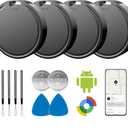 Air Tags for Android,Air Tags-4 Pack Android,Android Tracker Tags,2 Year Battery Life,Google Find Trackers for Google'S Find Hub App,IP65 Waterproof Luggage Tracker Android for Keys,Wallets,Suitcases