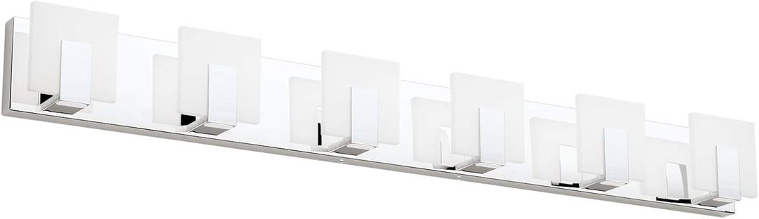 Aipsun 6 Lights Dimmable Modern LED Bathroom Vanity Light Acrylic Stainless Steel Chrome Up and Down Bathroom Wall Light Over Mirror(White Light 6000K)