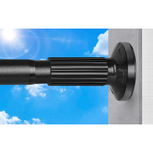 Tension Curtain Rod 51-165In(4.25-13.75Ft), Extra Long Outdoor Curtain Rod No Drilling for Window or Bathroom Patio, Adjustable Spring Shower Rod, Easy to Install Never Rust, Rod Diameter 1.26In-Black