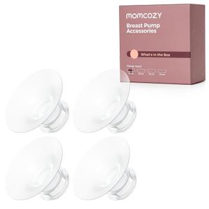 Momcozy Original Replacement Accessories for M5| M6| M9, Food-Grade Silicone & BPA Free, Original Breastfeeding Parts, Inserts 15mm, 4 Pack (Transparent)