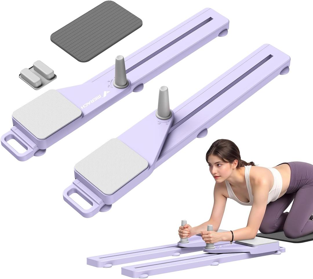 MERACH Pilates Board, Multifunctional Abdominal Plate, Detachable Ab Trainer Machine with Anti-Slip and Quiet Design, Portable Pilates Reformer for Core Workouts, Home Gym Equipment for Women (Purple)