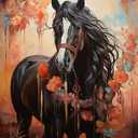 WUIVCTR Paint by Numbers Horse for Adults, Acrylic Oil Painting by Numbers Kits for Beginner with Brushes Paintwork Art Canvas for Home Decor 40x50 cm