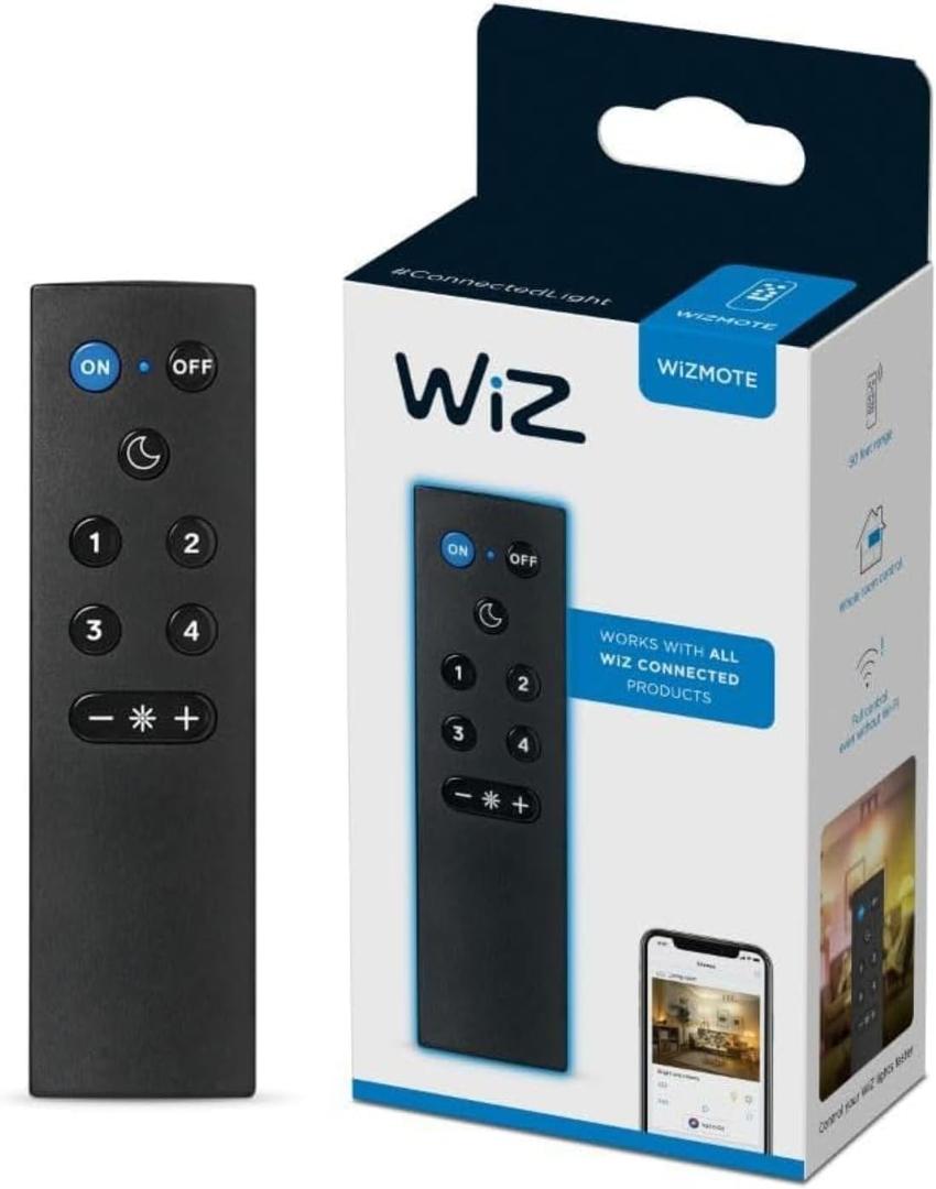 WiZ Connected Remote Light Switch, Works with All WiZ Products, Turn Lights On or Off, Brighten or Dim Room, Control Switch, 1Pack of 1