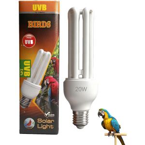 KINGYEENUO E26 UVA UVB Light Bulb for Birds 2.4 UVB 20W Compact Flourescent Lamp for All Kinds Captive Birds, Natural Sunlight Simulation Bird Parrot Light Bulb Compact UVB Lamp Bird Cage UVB Light