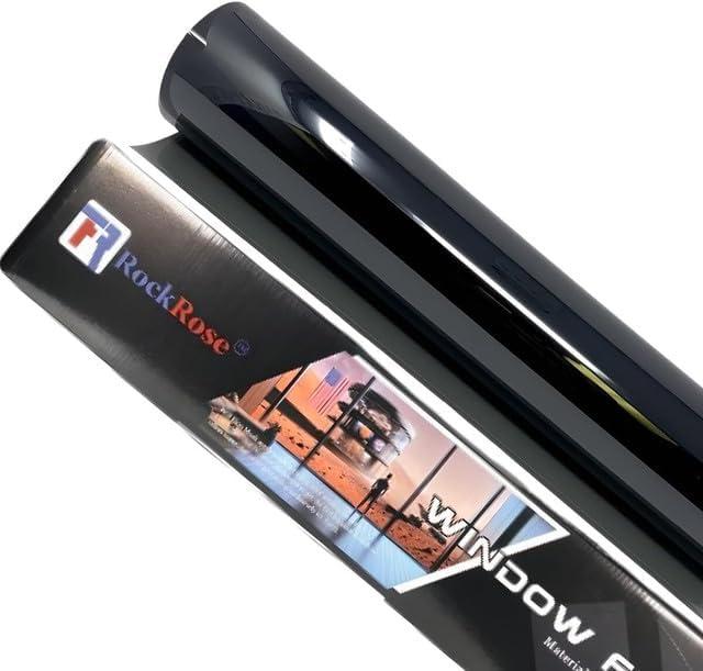 RockRose 5% Premium Carbon Car Window Tint Film 20 in x 10FT 2PLY Charcoal Privacy Film UV, Heat Blocking Tint for Car or Home Adhesive Film Easy Shrink, Plotter Friendly Pro Grade