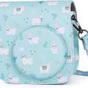 Phetium Instant mini 12 Camera Protective Case Compatible with Instax Mini 12 11,PU Leather Bag with Pocket and Adjustable Shoulder Strap (Alpaca Blue)