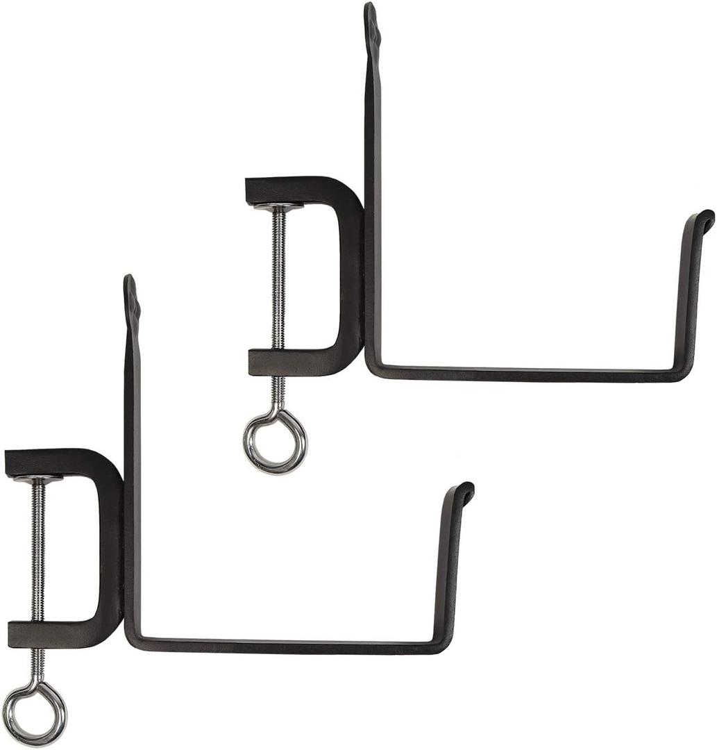 Achla Designs SFB-01C Clamp-On Flower Box, 6" Deck Bracket, Black