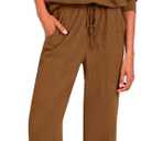 PRETTYGARDEN Women's Fall 2 Piece Lounge Sets Zip Up Sweatshirt Jogger Pants Sweat Track Suits Travel Outfit Winter Clothing (Medium, Brown)