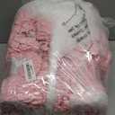 HIGOGOGO Square Stuffed Pouf Ottoman, Corduroy Poufs with Foam Chunk Filling, Furry and Fluffy Pouf Foot Stool Storage Ottoman, 21 X 21 Floor Poufs Foot Rest for Living Room, Pink (21.6 Inch)