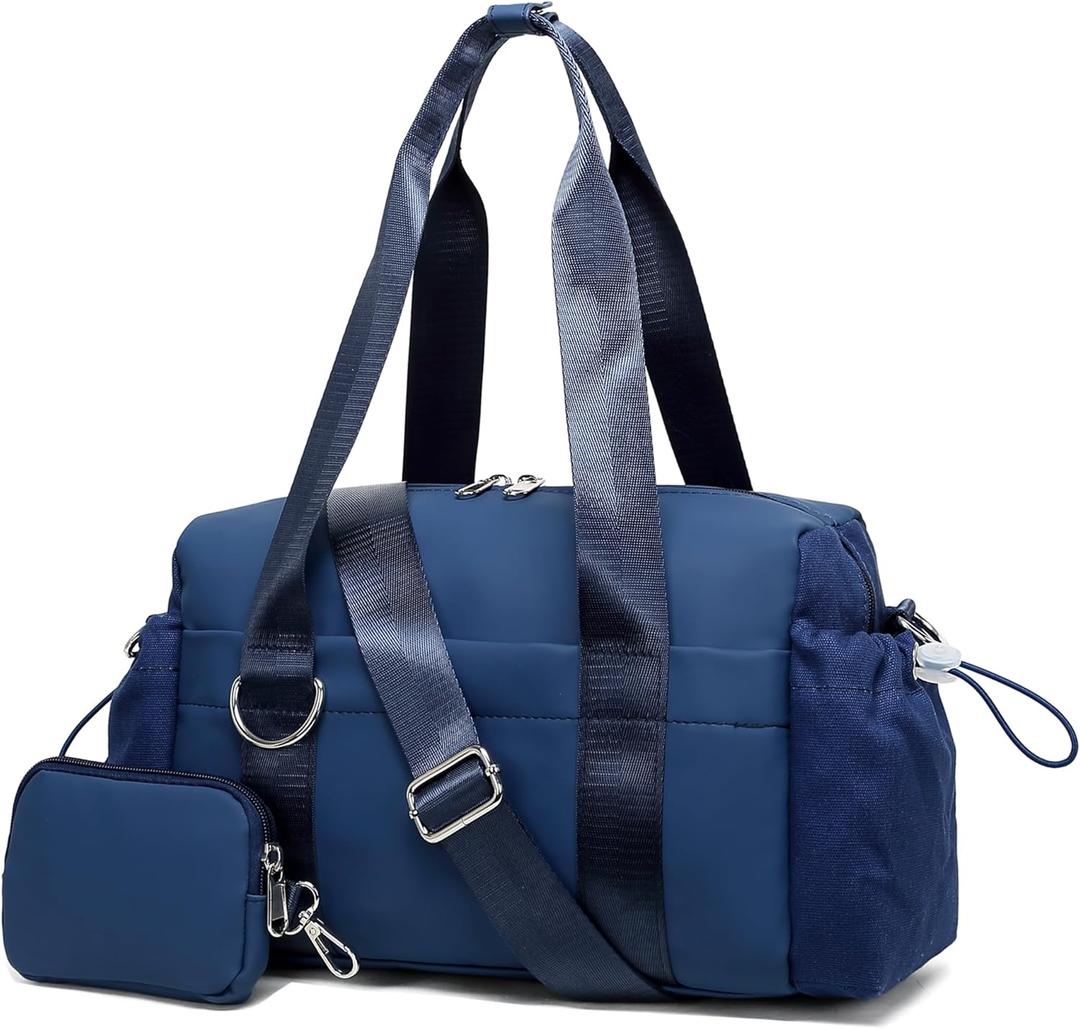 ERTUNA Everyday Mini Gym Bag for Women 2.0, Small Tote with Zipper Compartment Waterproof Travel Duffle Cute Handbag Workout Carry On with Removeable Shoulder Strap & Coin Wallet Easy to Clean - Black