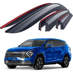 Goodyear Shatterproof Window Deflectors for Kia Sportage 2023-2025, Tape-on Rain Guards, Window Visors, Vent Deflector Visor, Car Accessories,6 pcs. - GY008642