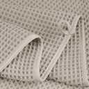 POLYTE 430 GSM Microfiber Quick Dry Lint Free Oversize Bath Towel Set, 6 Piece (Waffle Weave)