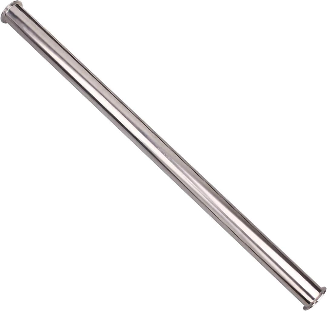 DERNORD Sanitary Spool Tube with Clamp Ends,Stainless Steel 304 Seamless Round Tubing With 2 inch Tri Clamp 64MM Ferrule Flange (Tube Length: 36 Inch / 915MM)