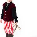 GRAJTCIN Boys Medieval Renaissance Vest Costume Pirate Costume Kids Halloween Gothic Viking Steampunk Waistcoat (4-6Y, Red)