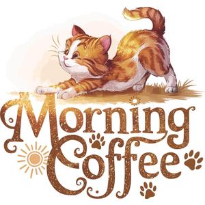 Morning Coffee Cute Cat Kitchen Wall Decal Wall Dcor Vinyl Sticker Size: 26 x 26