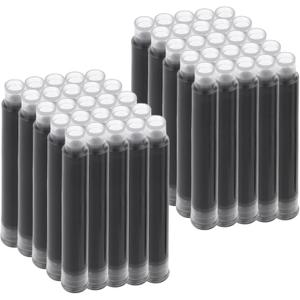 50 Pcs Black Fountain Pen Ink Cartridges, Fountain Pen Ink Refills Compatible with 3.4 mm Bore Diameter Calligraphy Pen Fountain Pen (3.4mm)