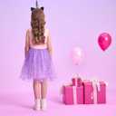 DXTON Toddler Girls Tutu Dresses Summer Short Sleeve Tulle Birthday Party Sundress for 3-8 Years (Pink)