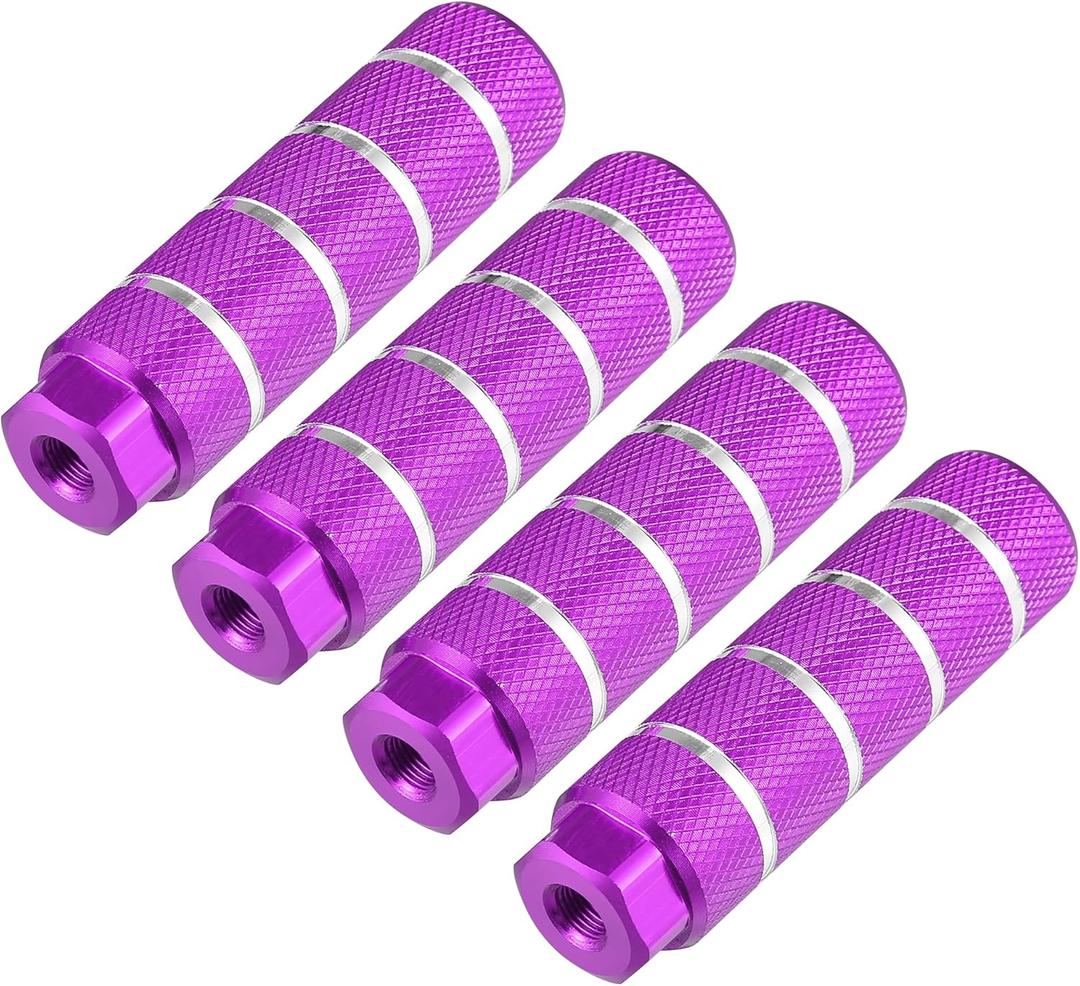 X AUTOHAUX 4pcs Aluminum Alloy Rear Foot Pegs Footrests Universal for BMX MTB Bike Bicycle Fit 3/8 Inch Axles (Purple)