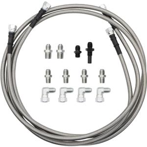 6AN 70" Transmission Oil Cooler Hose Line kit Compatible with 4L60E 4L80E TH350 TH400 200-4R 700R4 C5 Stainless Steel Braided PTFE Hose TR6060