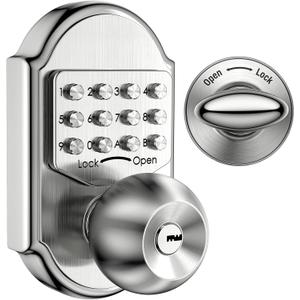 Megaflint Keyless Entry Door Lock Deadbolt Keypad Mechanical Stainless Steel (Pass Code or Key) 100% Mechanical, No Electronic (Silvery2)