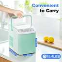 NEWBULIG Ice Makers Countertop with Handle, Portable Ice Machine, 9 Bullet Ice Cubes in 6 Mins, 26lbs in 24Hrs, Auto-Cleaning, with Basket and Scoop, for Home, Kitchen, RV, Camping, Green