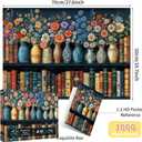 Wildflower Book Puzzles for Adults 1000 Pieces Puzzle Clearance Vintage Books Challenging Adult Puzzles 1000 Pieces Puzzle Perfect for Family Game 27.5 x 19.6 inch