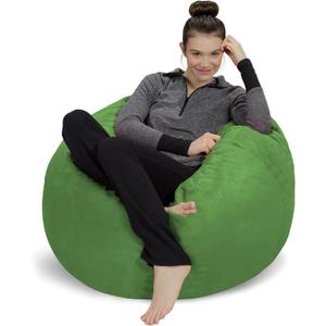 Sofa Sack Bean Bag Chair - Plush, Ultra Soft - Memory Foam Bean Bag Chair with Microsuede Cover - Stuffed Foam Filled Furniture and Accessories for Dorm Room 3 Feet - Lime
