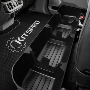 KitsPro Rear Truck Underseat Storage Box, Fit 2017-2026 Ford F-250 F-350 Super Duty and 2015-2026 Ford F-150 SuperCrew Crew Cab Heavy Duty Rear Under Back Seat Box Organizer, Anti Slip