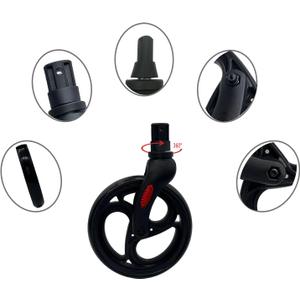 1 PC 8" Front Wheel with Front Fork Drive, Rollator Walker Replacement Wheel, Rollator Front Caster and Drive Fork Assembly, Fits Oval Flat Tube Construction
