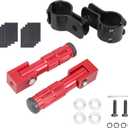 Motorcycle Foot Pegs with Guard Rail Fastener M8 90 Degree Foldable Footpegs A (Red)