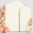 Wokceer Wedding Arch Backdrop Cover (8FT, 7.2FT, 6.6FT) Set of 3 Spandex Fitted Wedding Arch Stand Covers Round Top Chiara Backdrop Stands Cover for Birthday Party Ceremony Banquet Decor Nude