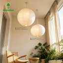 Linen Hanging Lamp Shades Round Can replace paper lantern,24 INCH & 20 IN, 24"+20" 2pcs