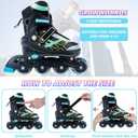 Adjustable Inline Skates for Kids and Teens Ages 4-16, All 8 Wheels of Inline Roller Skates Light Up, Safe and Fun Illuminating for Outdoor Indoor Sports