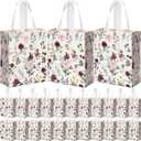 Supervitae 24 Pack Wildflower Theme Gift Bags Medium Floral Party Favor Bags Vintage Reusable Totes Non Woven Goodie Totes for Wedding Birthday Baby Shower Family Holiday Travel(9.8" x 7.9" x 3.9")