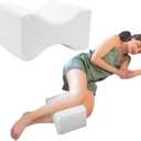 Jan Bark 14" Knee Pillow for Side Sleepers Memory Sponge Support Leg Pillow for Side Sleeping Aligns Spine, Relief for Sciatica, Back, Hips, Knees, Joints