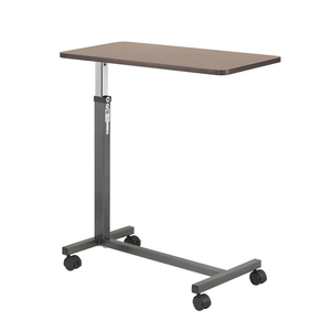 Drive Medical 13067 Non Tilt Top Overbed Table with Wheels and Secure Height Adjustment,Tray Table for Hospital or Home Use, Bedside Rolling Overbed Table, Black