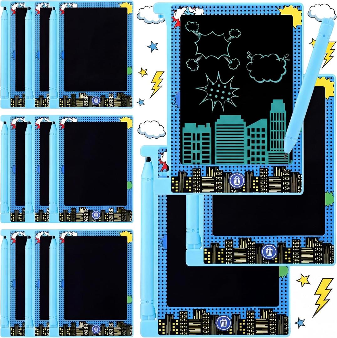 Nezyo 12 Pack Comics Party Favors Mini LCD Writing Tablet for Kids 4.6 Inch Doodle Board Drawing Tablet Erasable Reusable Electronic Drawing Pads for Comics Party Decor Birthday Supplies