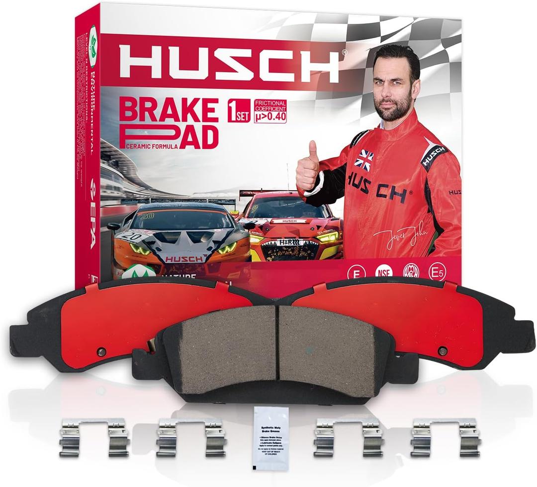 HUSCH D914 Front Ceramic Brake Pads Kit Fit For Acura ILX 2013-2015, For Honda Accord 2003-2017, For Civic 2012-2021, For CR-V 2002-2006 2012-2016, For CR-Z 2016, For Element 2003-2011, For Fit 2014