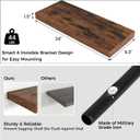 Venusmiles Floating Shelves for Wall, Engineered Wood Wall Shelves with Invisible Brackets for Living Room Bedroom Bathroom Office Kitchen Decor and Storage (Brown, 24" W x 9" D x 1.5" H) Set of 2