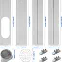 Portable Ac Window Vent Kit,Adjustable Air Conditioner Window Seal Kit with 5.9 Inch Diameter 59" Length Ac Exhaust Hose for Vertical/Horizontal Window