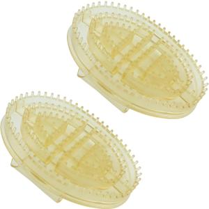 2 Pack Dry Body Brush for Cellulite Lymphatic Drainage - Handheld Massager for Legs Arms Back Gua Sha Tool Clear (Transparent)