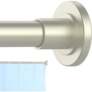 CorkLatta Brushed Nickel Shower Curtain Rod 31 to 80 Inch,1 Inch Diameter Adjustable Spring Tension Stainless Steel Telescoping Rod,Easy Install,No Rust