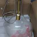 JONATHAN Y 10.5" Brass Gold/Clear Mid-Century Modern 1-Light LED Pendant Light Fixture, Adjustable Schoolhouse Hanging Lamp for Kitchen Island, Clear Glass Shade, LED Bulb Included (JYL6400C)