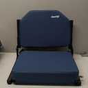 Stadium Seating for Bleachers, Bleacher Seats with Ultra Padded Comfy Foam Backs and Cushion, Wide Portable Stadium Chairs with Back Support and Shoulder Strap (Regular - 16.9"W x 13.2"D x 15.4"H, Navy Blue)