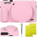 Case for Canon Powershot G7 X Mark III Digital Camera,Soft Silicone Case for Canon Powershot G7X Mark III DSLR Camera,Comes with 2 Screen Protectors and 1 Wrist Strap. (Pink)