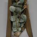 Artificial Eucalyptus Stems in Glass Vase with Faux Water, 13.5” Fake Plants for Home Decor, Coffee Table Centerpieces, Office, Bathroom & Farmhouse Weddings - Faux Greenery Plants Decorations