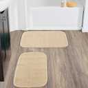 Garland Rug Gramercy Washable Bath Rug – Soft, Plush, Absorbent, Quick-Dry, Durable, 2 Piece Rug Set (17"x24" and 20"x34"), Champagne