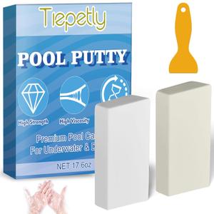 Pool Putty for Leaks Underwater 17.6 Oz, 2 Part Epoxy Putty Set, Fix Leaks Cracks Underwater or Above, for Tile, Concrete, Fiberglass, Cement and Other Surfaces (YCNZT1-01)